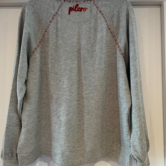 Anthropologie Pilcro Distressed & Embroidered Sweatshirt - Picture 7 of 8